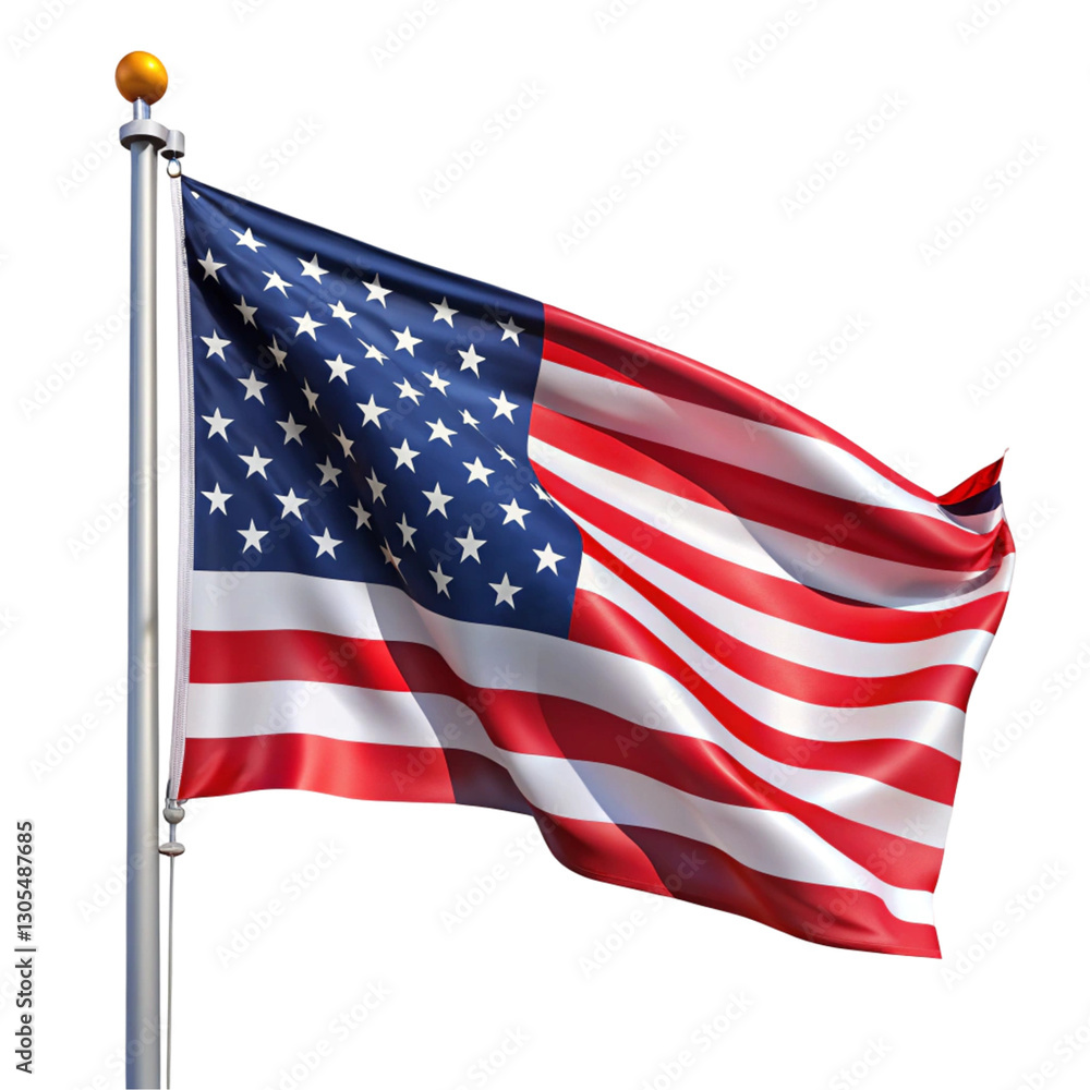 Fototapeta premium american flag isolated on white