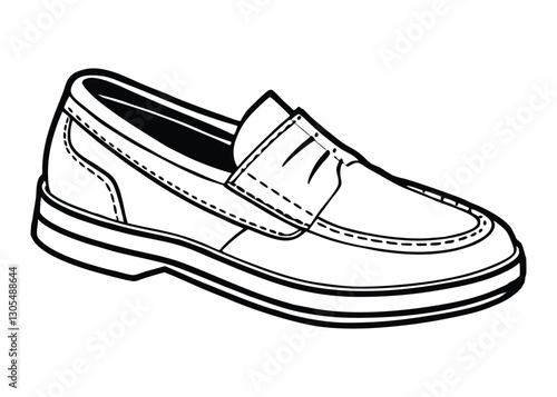 Silhouette of loafers isolated on a white background