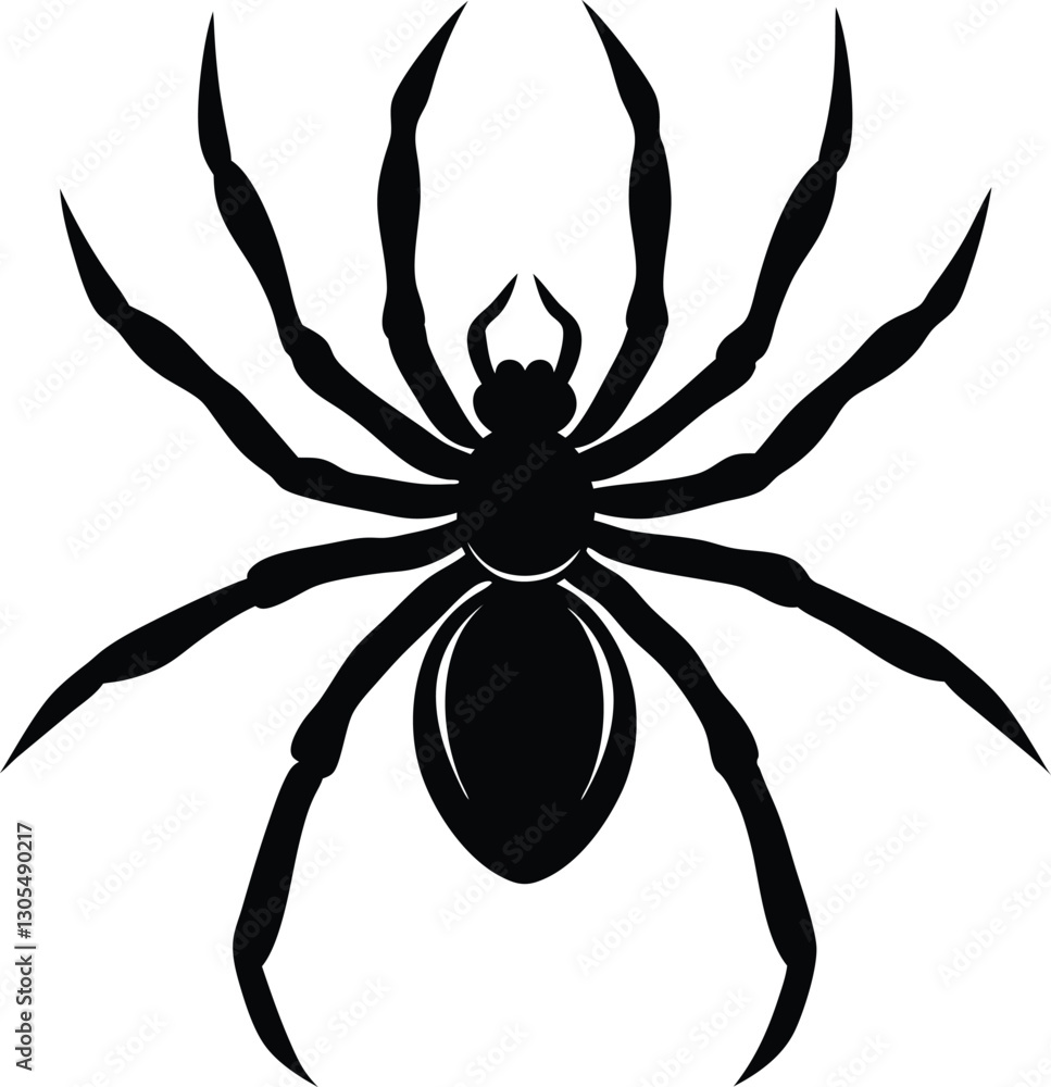 Chic Black Spider Silhouette, Contemporary Minimalist Icon for Designers Chic Black Spider Silhouette, Contemporary Minimalist Icon for Designers