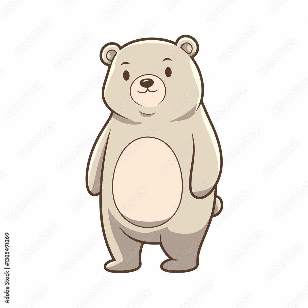 Fototapeta premium Cute Minimalist Cartoon Bear Standing