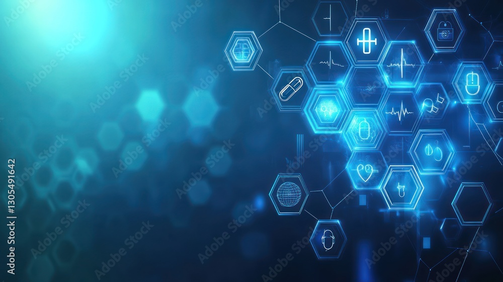 Medical icons network abstract background Medical icons network abstract background
