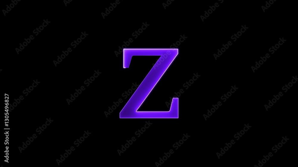 Z text animation by purple color neon mask glow on black background. Z text animation by purple color neon mask glow on black background.