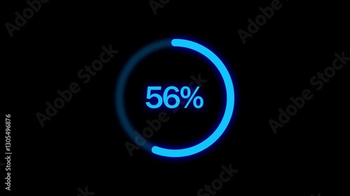 Wallpaper Mural Cyan color loading animation on black background. Torontodigital.ca