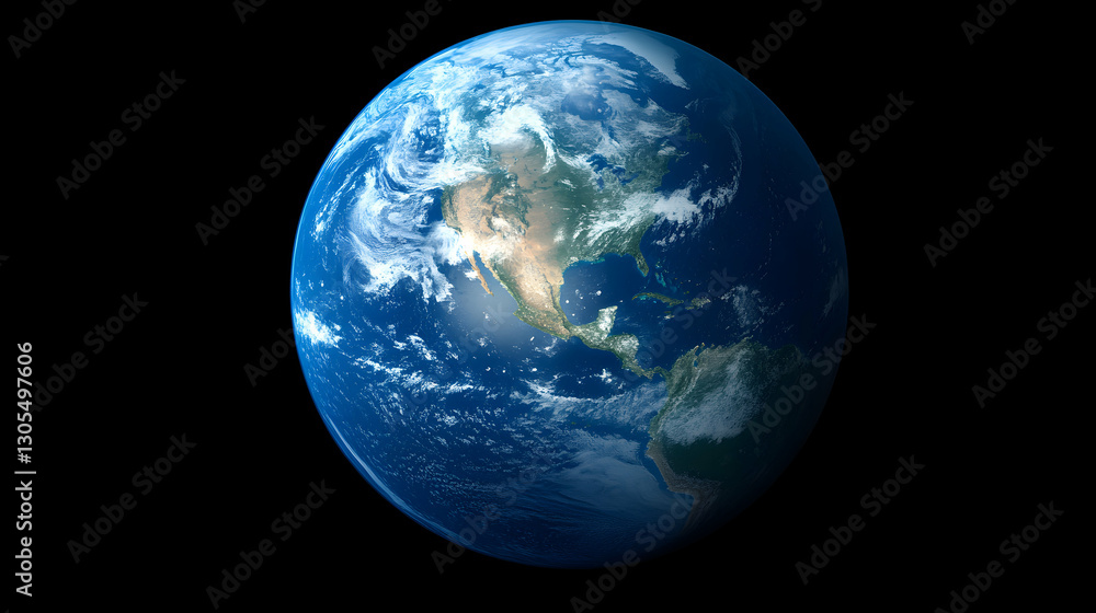 A stunning view of Earth from space, showcasing its vibrant blue oceans, swirling white clouds, and varied landmasses A stunning view of Earth from space, showcasing its vibrant blue oceans, swirling white clouds, and varied landmasses