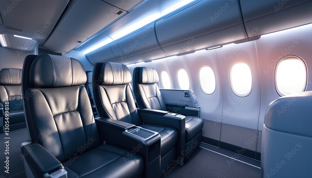 Luxurious Airplane Seats Interior Cabin View Luxurious Airplane Seats Interior Cabin View