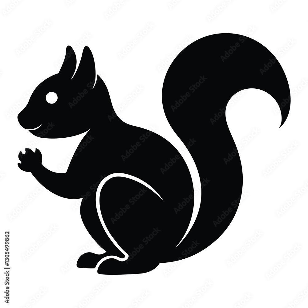 Simple Squirrel Silhouette Icon for Digital Art, Graphic Design, and Logo Simple Squirrel Silhouette Icon for Digital Art, Graphic Design, and Logo
