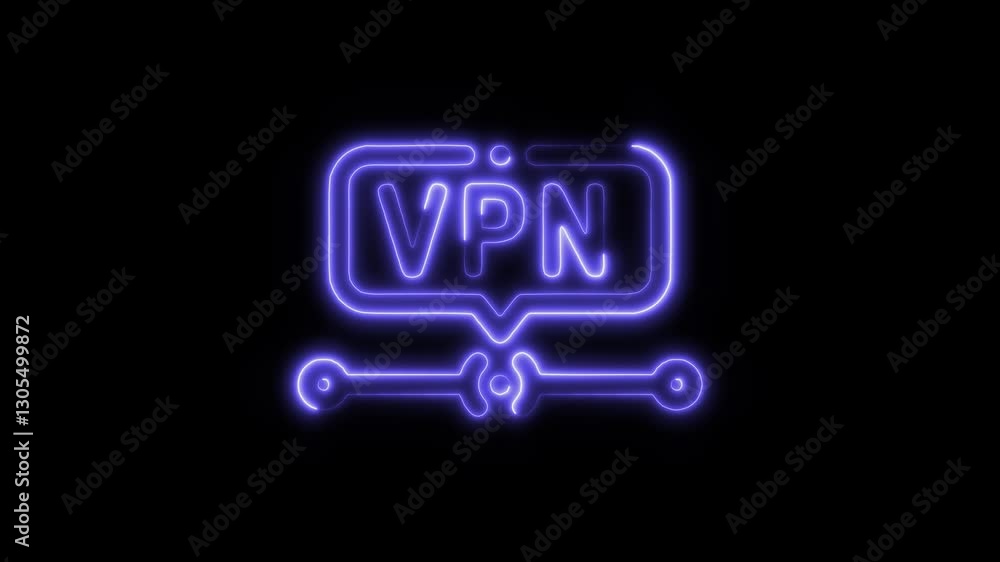 Glowing neon virtual icon isolated on black background. HD Video motion graphic animation icon Glowing neon virtual icon isolated on black background. HD Video motion graphic animation icon