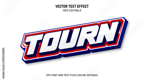 Tournament 3d style editable text effect