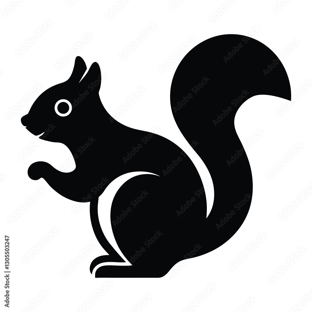 Simple Squirrel Silhouette Clipart Icon for Logo, Branding, and Graphic Use Simple Squirrel Silhouette Clipart Icon for Logo, Branding, and Graphic Use