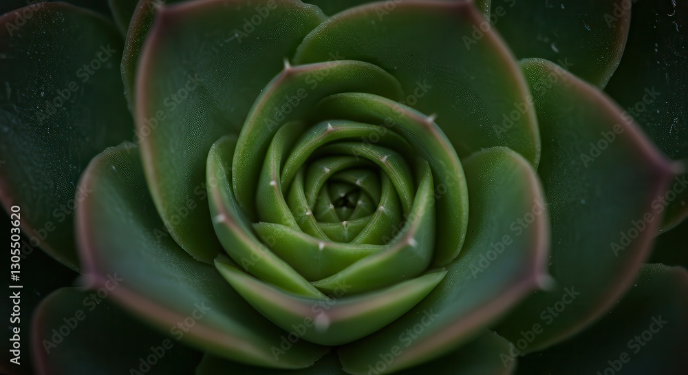 Close-up Green Succulent Plant with Spiral Pattern and Natural Texture Close-up Green Succulent Plant with Spiral Pattern and Natural Texture