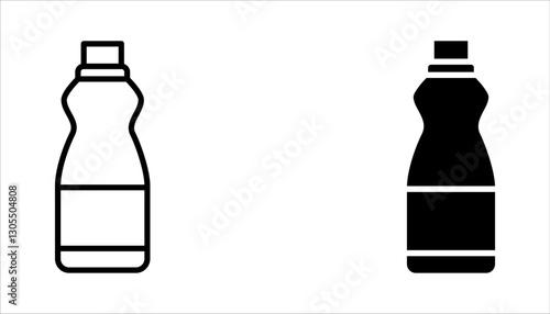 Bleach bottle icons set. Outline set of bleach bottle vector icons, vector illustration on white background