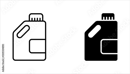 Bleach bottle icons set. Outline set of bleach bottle vector icons, vector illustration on white background