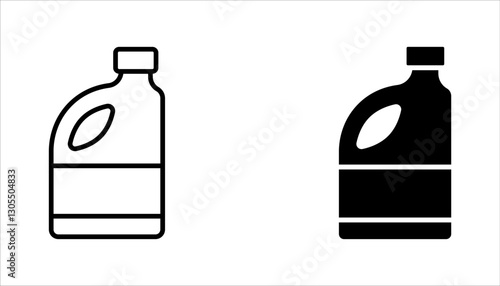 Bleach bottle icons set. Outline set of bleach bottle vector icons, vector illustration on white background