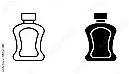 Bleach bottle icons set. Outline set of bleach bottle vector icons, vector illustration on white background