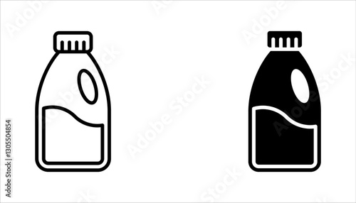 Bleach bottle icons set. Outline set of bleach bottle vector icons, vector illustration on white background
