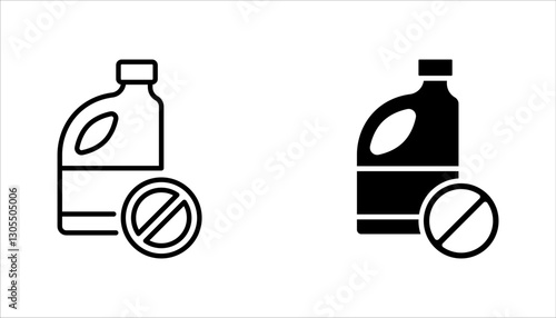 Do not bleach, No bleaching symbol vector icon set, vector illustration on white background