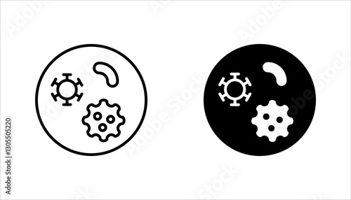 Simple Set of Bacteria Related Vector Line Icons. Contains such Icons as Virus, vector illustration on white background