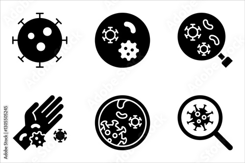 Simple Set of Bacteria Related Vector Line Icons. Contains such Icons as Virus, vector illustration on white background