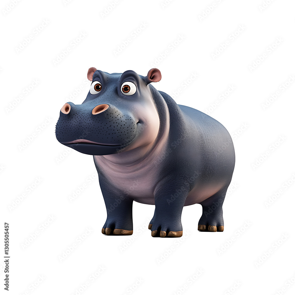 hippo 3D render hippo 3D render