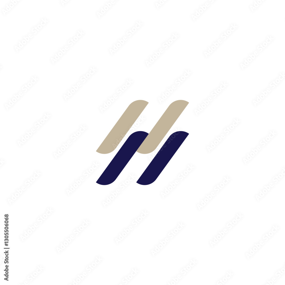 minimalist abstract geometric logo design with two pairs of parallel lines in beige and navy blue on a white background minimalist abstract geometric logo design with two pairs of parallel lines in beige and navy blue on a white background