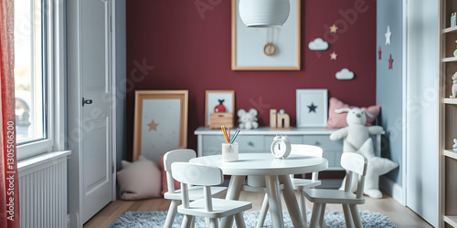 Minimalist Scandinavian Children's Room with Soft Pastel Decor