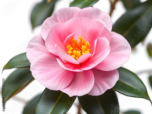 Pink Camellia Flower Close-up