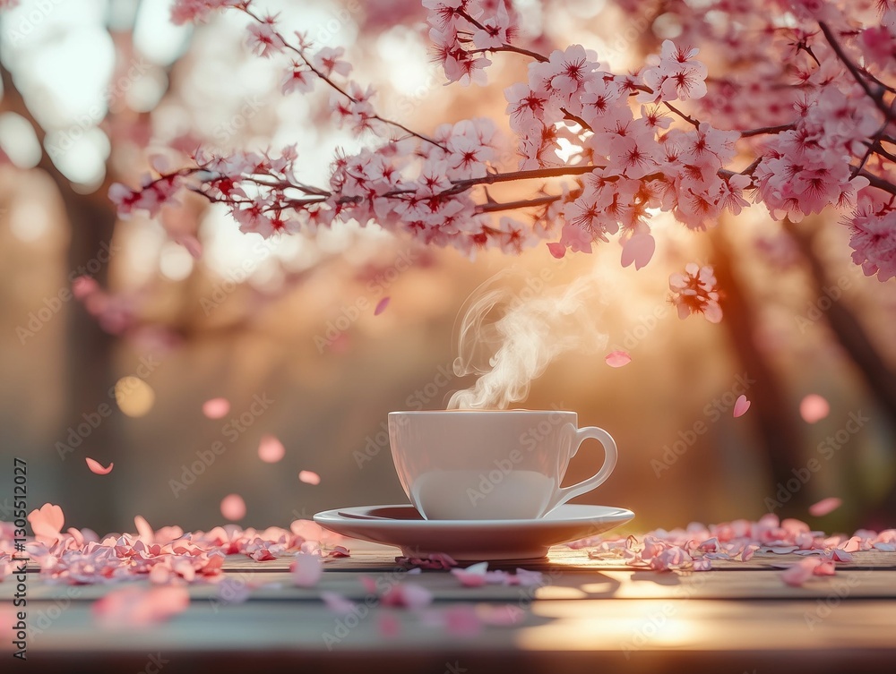 Spring’s Elegance: Sakura and a Warm Brew Spring’s Elegance: Sakura and a Warm Brew