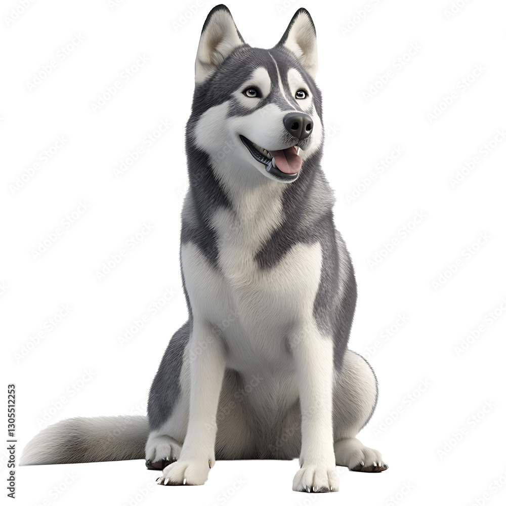 Fototapeta premium siberian husky 3D render
