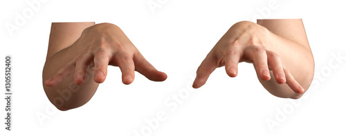 Canvas-taulu Hands in motion, reaching forward, fingers slightly curved, palms open, hovering over an unseen object
