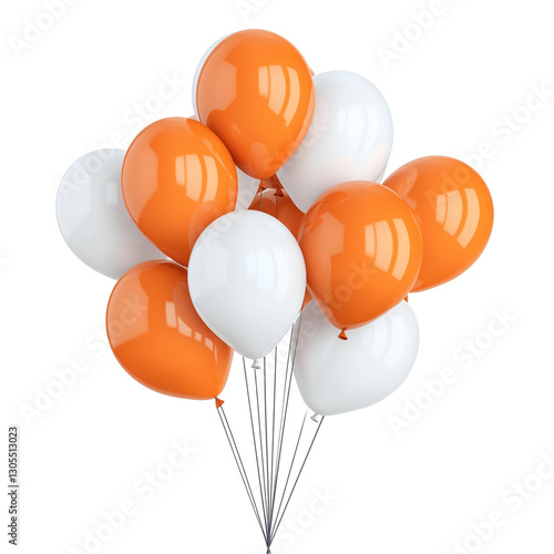 Party balloons in white and orange, balloons