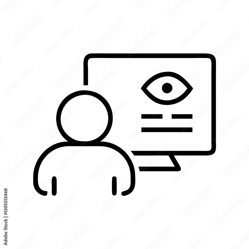person viewing a document on screen in minimalistic style person viewing a document on screen in minimalistic style