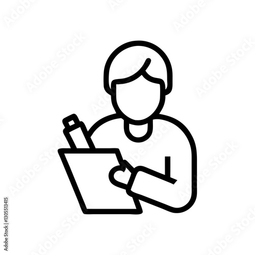 researcher taking notes in minimalistic style 