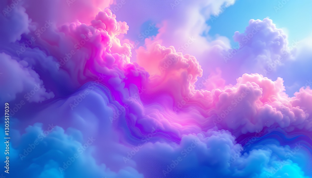 Fototapeta premium pink-purple-clouds-blue-sky-abstract-background