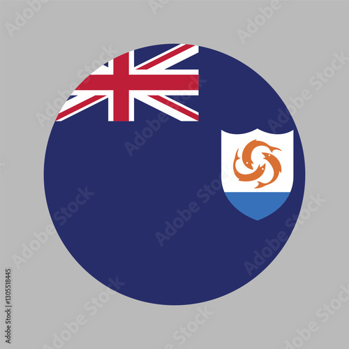 Anguilla flag. The official ratio. Flag icon. Standard color. Standard size. A rectangular flag. Computer illustration. Digital illustration. Vector illustration.