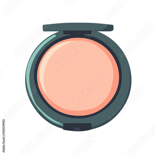 2D flat vector illustration powder compact icon isolated on a white background.

