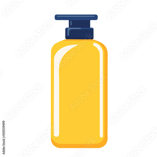 2D flat vector illustration shampoo bottle icon isolated on a white background.

