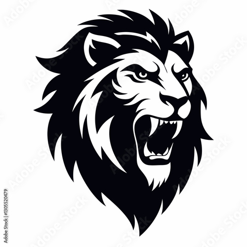 Wallpaper Mural  A fierce roaring lion head tattoo-style engraving sketch, created with generative AI. Perfect for tattoos, logos, and bold designs. High-quality vector illustration Torontodigital.ca