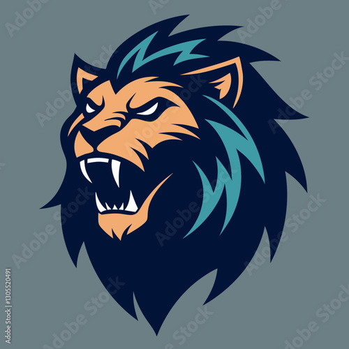  A fierce roaring lion head tattoo-style engraving sketch, created with generative AI. Perfect for tattoos, logos, and bold designs. High-quality vector illustration