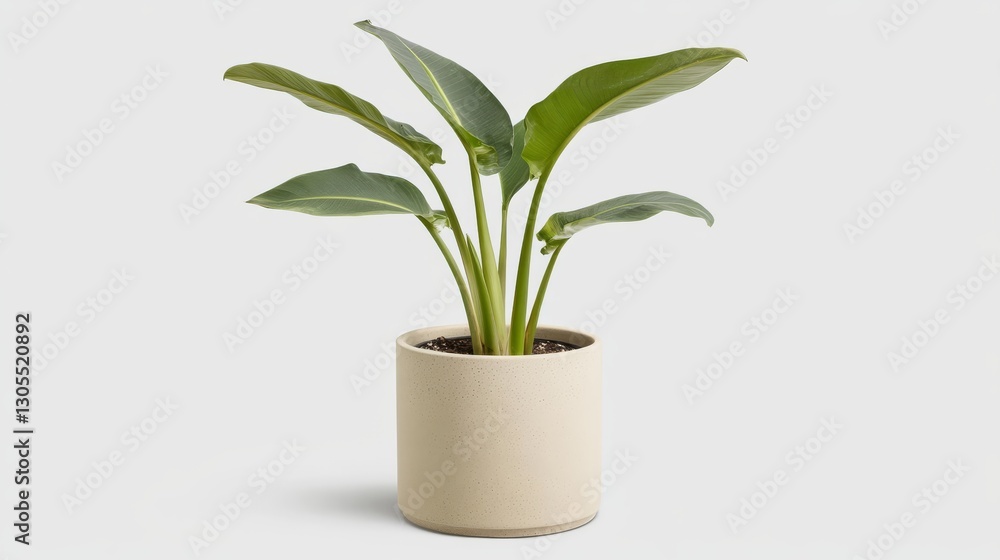 A large green plant in the middle of a gray background with space for text. A large green plant in the middle of a gray background with space for text.
