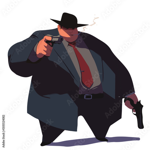 Illustration of a mafia character with mafia style for animation and motion graphics