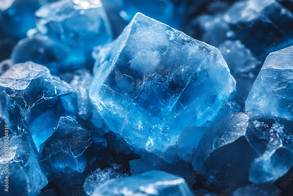 Close-up of blue ice crystals, a cool and refreshing image. Close-up of blue ice crystals, a cool and refreshing image.