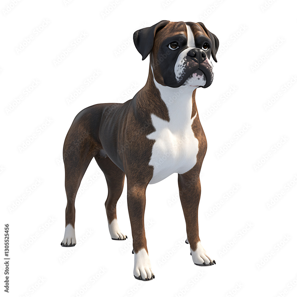 boxer dog 3D render boxer dog 3D render