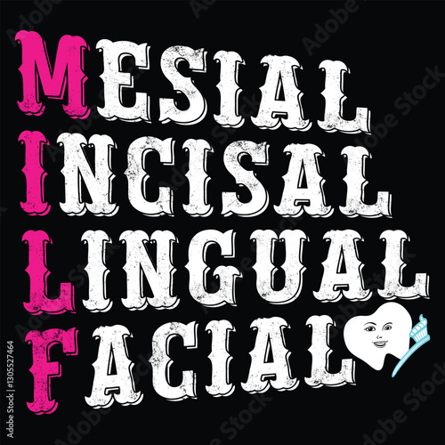 Mesial Incisal Lingual Facial T shirt Design