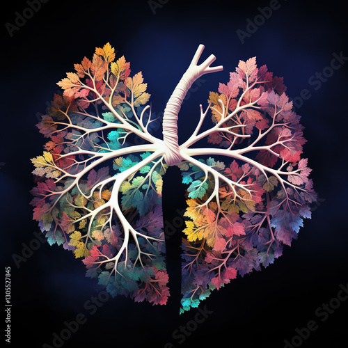 leaf and flowers on lungs