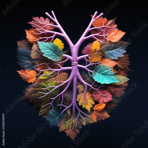 leaf and flowers on lungs
