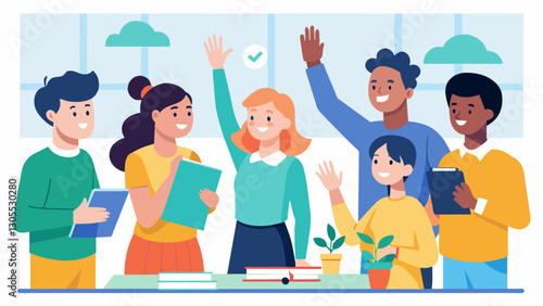 The workshop ended with a pledge by all participants to continue promoting diversity and inclusion in their daily interactions and actions within the school community.. Vector illustration