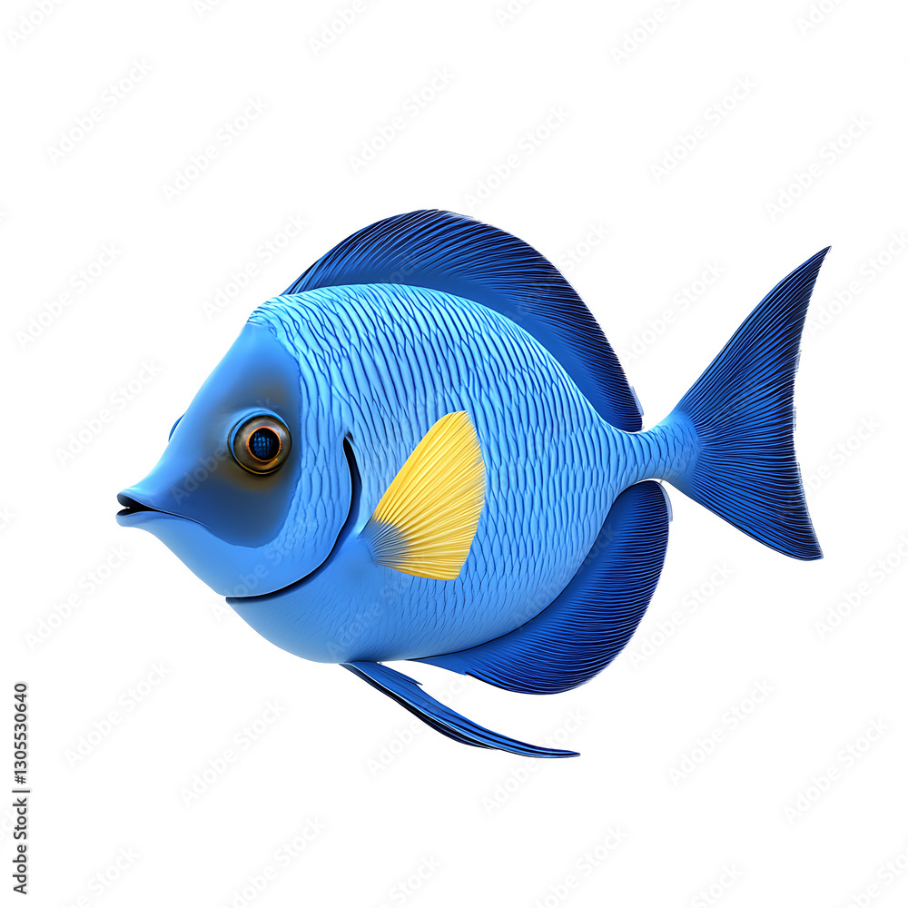 Naklejka premium blue tang fish 3D render
