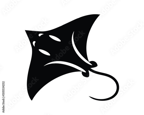 Minimalist Manta-Ray Silhouette Vector