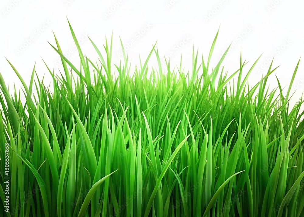 Lush Green Grass Isolated on White Background - Perfect for Spring & Summer Designs Lush Green Grass Isolated on White Background - Perfect for Spring & Summer Designs