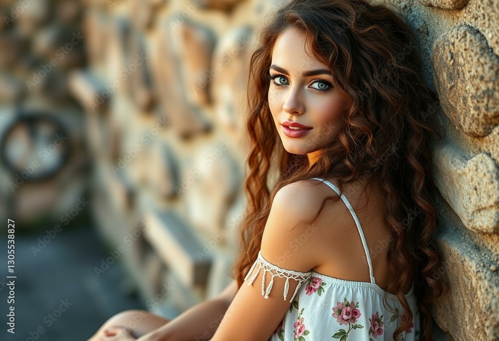 Fototapeta premium Vibrant bohemian free spirit portrait